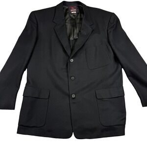 Luxury Loomed Einiger Blazer Jacket 46 Men Black 100% Cashmere Single Breasted